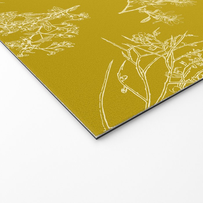 Botanical Cottage Pattern in Olive Chartreuse and Cream Welcome Mat Gallery Image 2