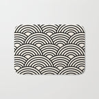 Black And Cream White Japanese Seigaiha Wave Bath Mat Gallery Image 1