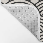 Black And Cream White Japanese Seigaiha Wave Bath Mat Gallery Image 2