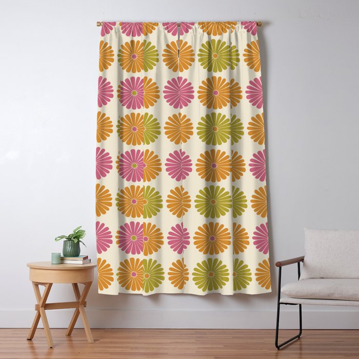 Retro Summer Daisies VIII Window Curtain Gallery Image 5