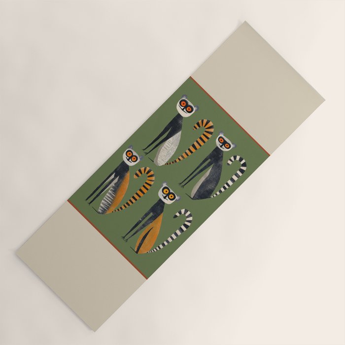 Striped Lemurs Yoga Mat Gallery Image 1