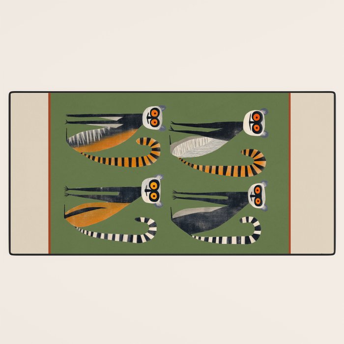 Striped Lemurs Desk Mat Gallery Image 3