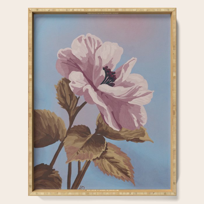 Vintage Begonia Botanical Serving Tray Gallery Image 1