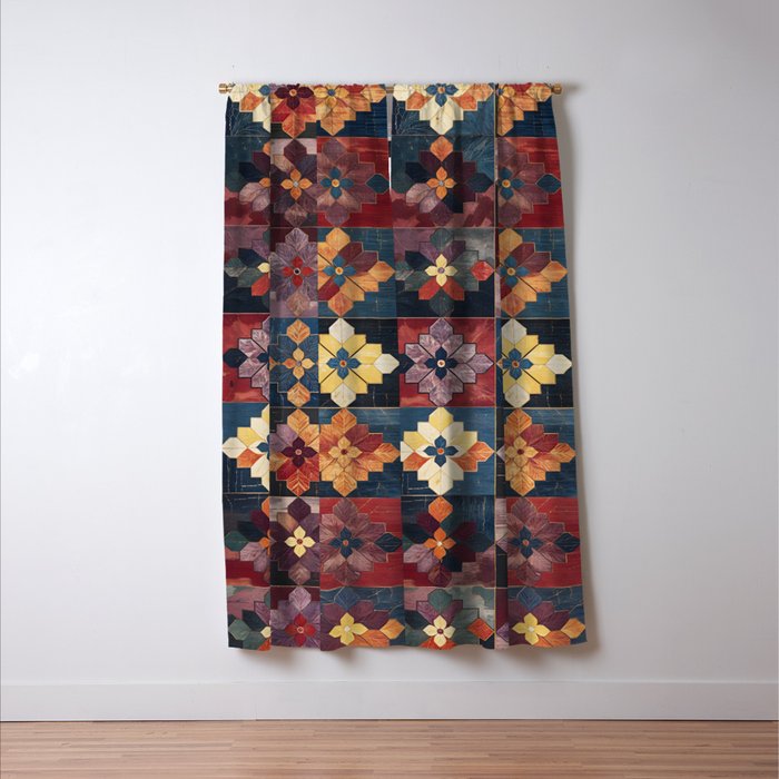 Amethyst Trail Patchwork Window Curtain Gallery Image 3