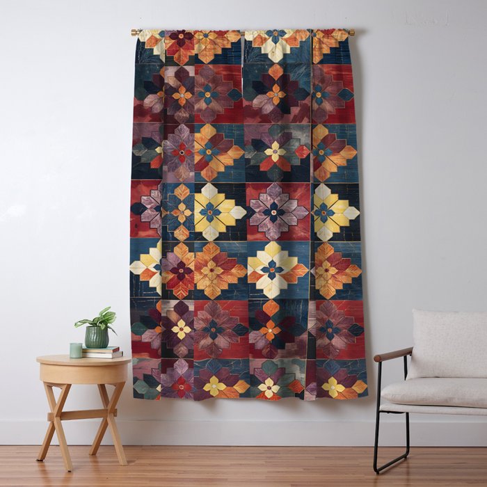 Amethyst Trail Patchwork Window Curtain Gallery Image 5