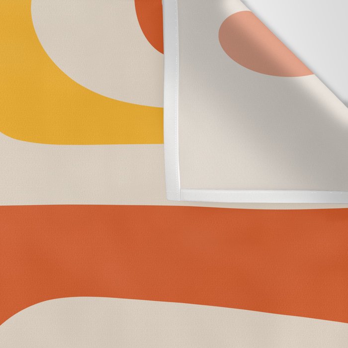 Mid Century Modern Piquet Abstract Pattern in Orange, Mustard Yellow, Turquoise Teal, and Cream Wall Tapestry Gallery Image 3