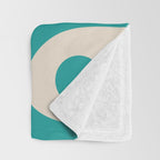 Mid Century Modern Piquet Abstract Pattern in Orange, Mustard Yellow, Turquoise Teal, and Cream Throw Blanket Gallery Image 3