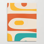 Mid Century Modern Piquet Abstract Pattern in Orange, Mustard Yellow, Turquoise Teal, and Cream Notebook Gallery Image 4