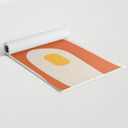 Mid Century Modern Piquet Abstract Pattern in Orange, Mustard Yellow, Turquoise Teal, and Cream Yoga Mat Gallery Image 2