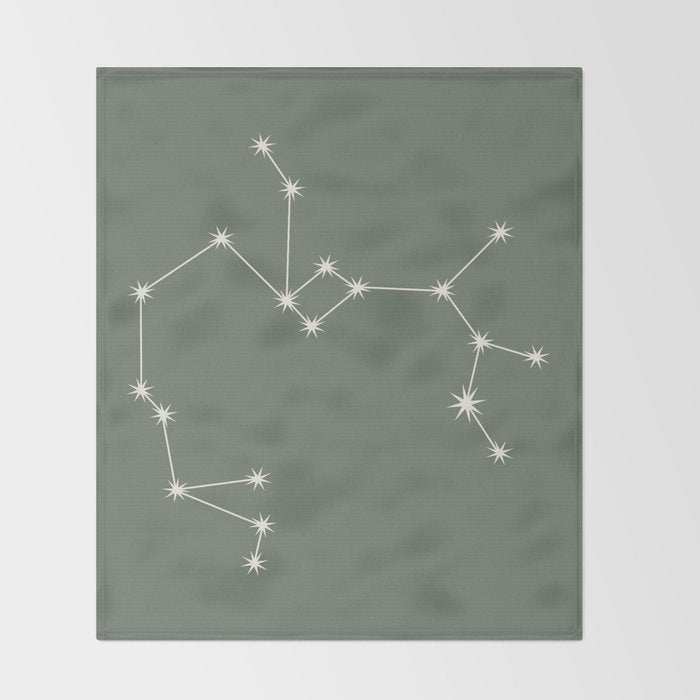 Sagittarius Zodiac Star Constellation Line Art Sage Throw Blanket Gallery Image 2