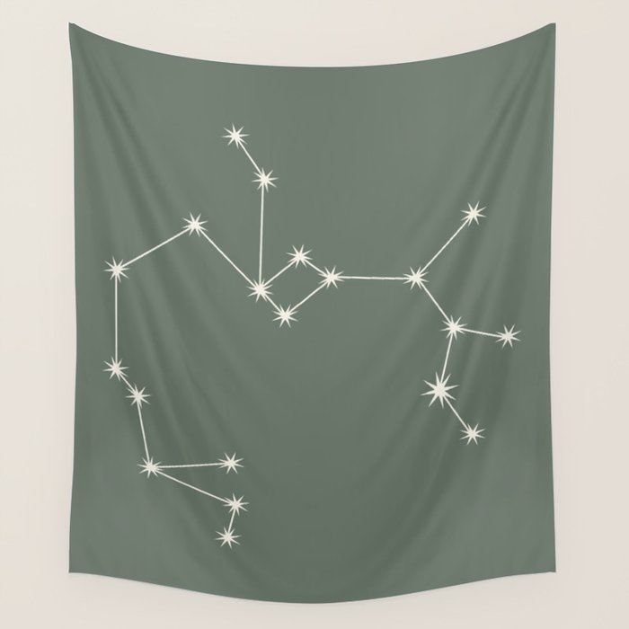 Sagittarius Zodiac Star Constellation Line Art Sage Wall Tapestry Gallery Image 4