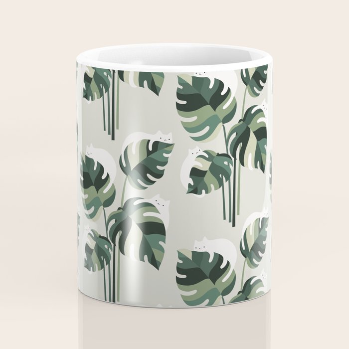 Cat and Plant 11 Pattern Coffee Mug Gallery Image 4