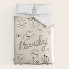 Howdy. Black and White Good Luck Charms Duvet Cover Gallery Image 6