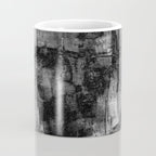 Crackled Gray - Black, white and gray, grey textured abstract Coffee Mug Gallery Image 4