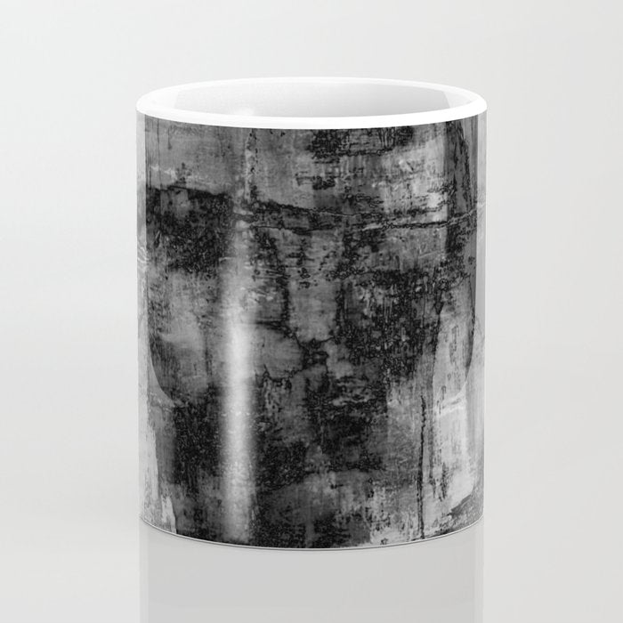 Crackled Gray - Black, white and gray, grey textured abstract Coffee Mug Gallery Image 4