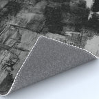 Crackled Gray - Black, white and gray, grey textured abstract Rug Gallery Image 4