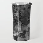 Crackled Gray - Black, white and gray, grey textured abstract Travel Mug Gallery Image 2