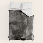 Crackled Gray - Black, white and gray, grey textured abstract Comforter Gallery Image 6