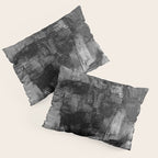 Crackled Gray - Black, white and gray, grey textured abstract Pillow Sham Gallery Image 3