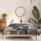 Crackled Gray - Black, white and gray, grey textured abstract Comforter Gallery Image 3
