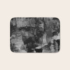 Crackled Gray - Black, white and gray, grey textured abstract Bath Mat Gallery Image 1