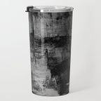 Crackled Gray - Black, white and gray, grey textured abstract Travel Mug Gallery Image 3