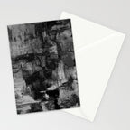 Crackled Gray - Black, white and gray, grey textured abstract Stationery Card Gallery Image 2