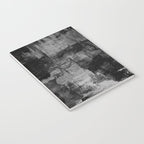Crackled Gray - Black, white and gray, grey textured abstract Notebook Gallery Image 3