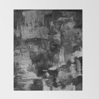 Crackled Gray - Black, white and gray, grey textured abstract Throw Blanket Gallery Image 2