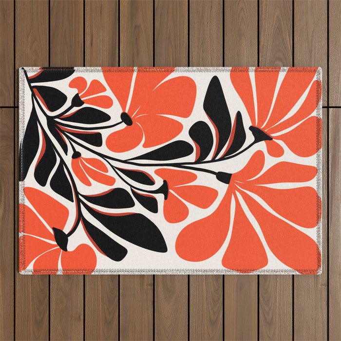 Gothic Garden Flower Art Outdoor Rug Gallery Image 1