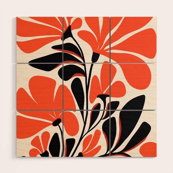 Gothic Garden Flower Art Wood Wall Art Gallery Image 1