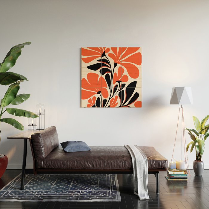 Gothic Garden Flower Art Wood Wall Art Gallery Image 2