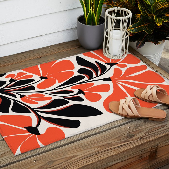 Gothic Garden Flower Art Outdoor Rug Gallery Image 2