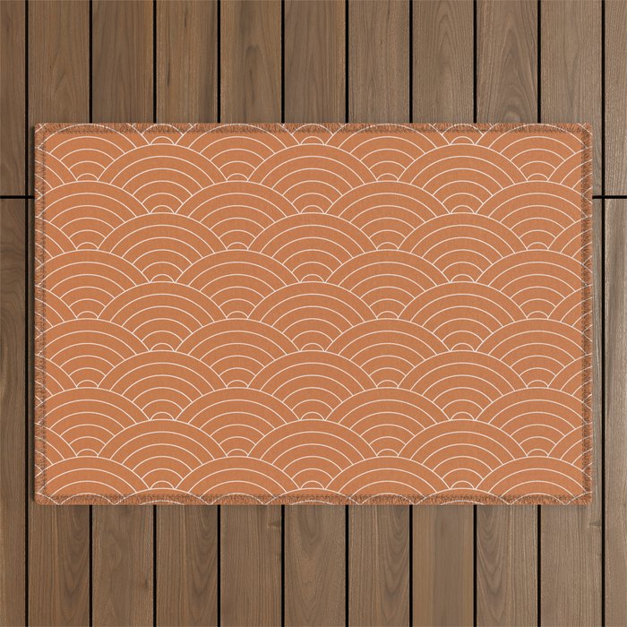 Waves (Terracotta) Outdoor Rug Gallery Image 1