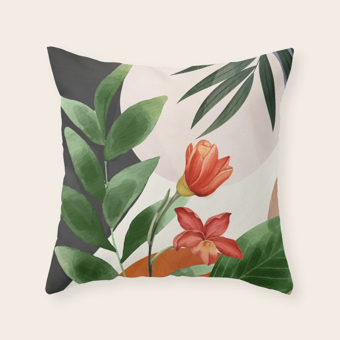 Abstract Tropical Art 12 Throw Pillow Gallery Image 1