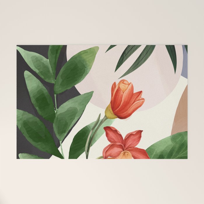 Abstract Tropical Art 12 Welcome Mat Gallery Image 1
