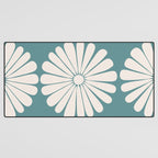 Retro Daisy Abstract XXII Teal Green Bold Floral Desk Mat Gallery Image 3