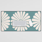Retro Daisy Abstract XXII Teal Green Bold Floral Desk Mat Gallery Image 1