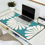 Retro Daisy Abstract XXII Teal Green Bold Floral Desk Mat Gallery Image 2