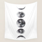 Moon phases watercolor painting Wall Tapestry Gallery Image 4