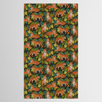 Jungle Cats In Charcoal Tablecloth Gallery Image 2