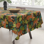 Jungle Cats In Charcoal Tablecloth Gallery Image 3
