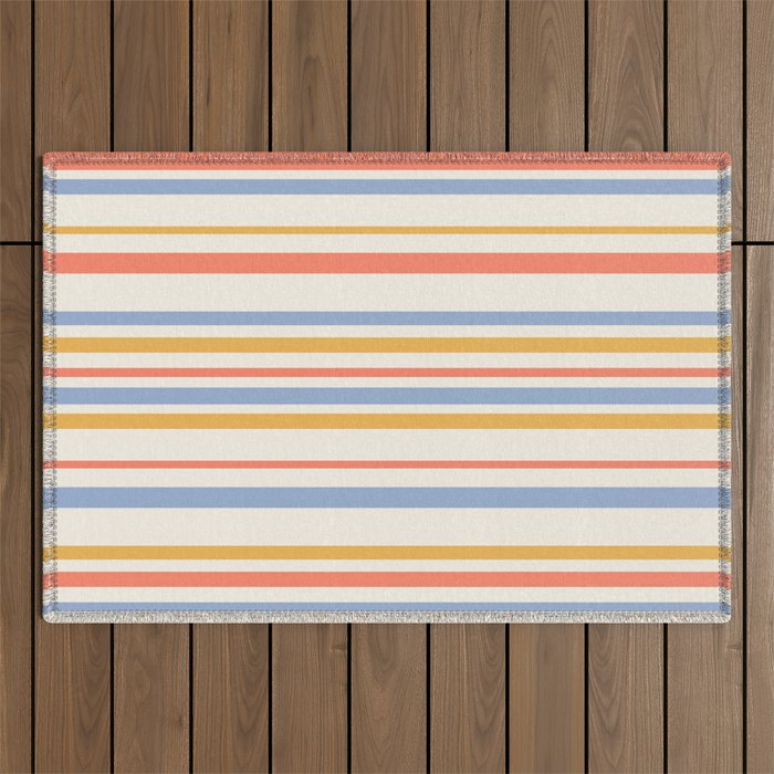 Classic Stripes XXIII - Retro Summer Outdoor Rug Gallery Image 1