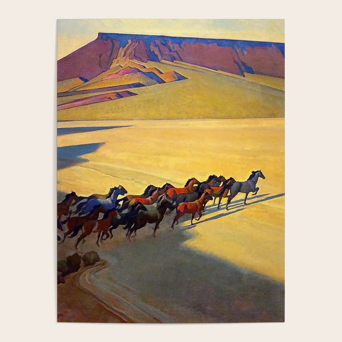 âWild Horses of Nevadaâ by Maynard Dixon Poster Gallery Image 4