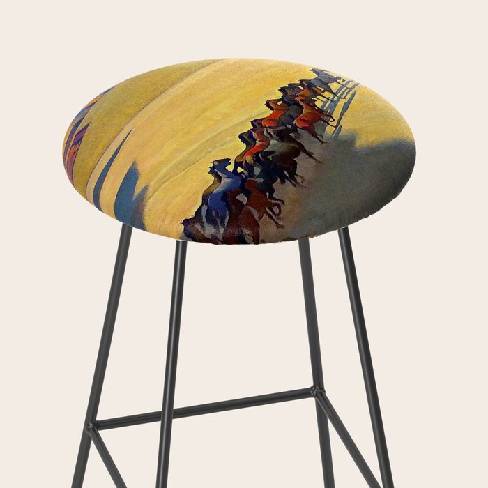 âWild Horses of Nevadaâ by Maynard Dixon Stool Gallery Image 2