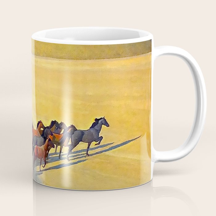 âWild Horses of Nevadaâ by Maynard Dixon Coffee Mug Gallery Image 1
