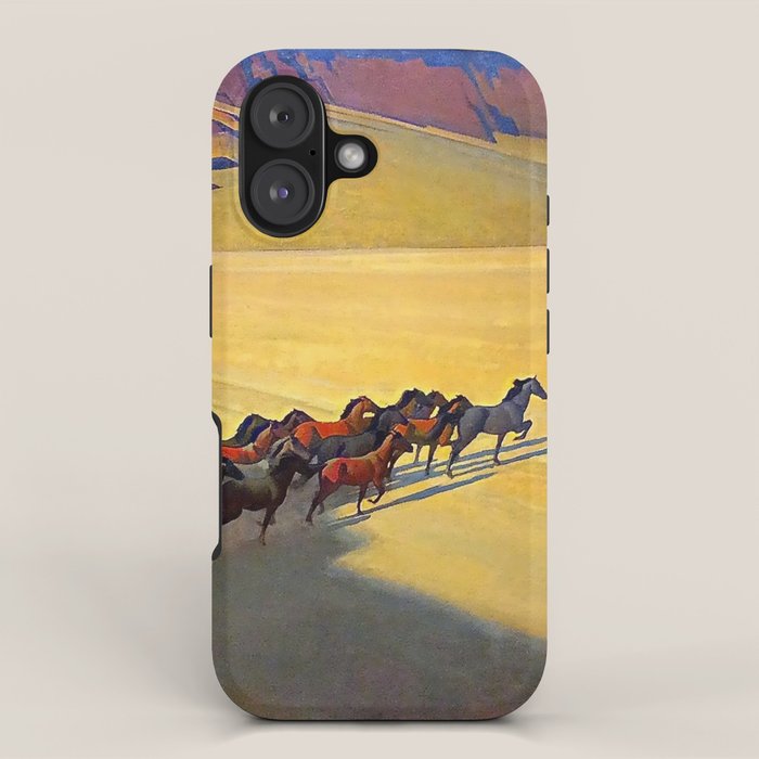 âWild Horses of Nevadaâ by Maynard Dixon iPhone Case Gallery Image 1