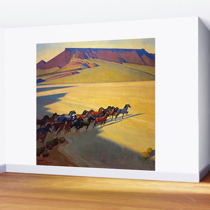 âWild Horses of Nevadaâ by Maynard Dixon Wall Mural Gallery Image 2