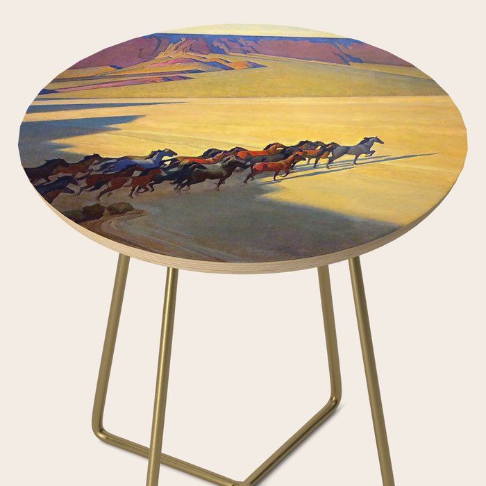 âWild Horses of Nevadaâ by Maynard Dixon Side Table Gallery Image 2