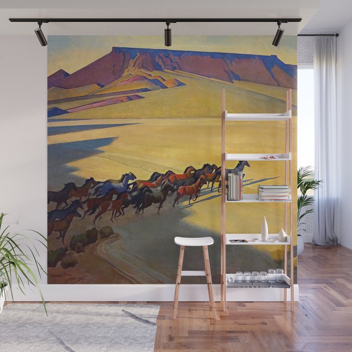 âWild Horses of Nevadaâ by Maynard Dixon Wall Mural Gallery Image 1